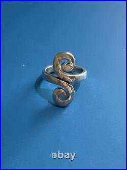 James Avery Sterling Silver Retired Hammered Double Scrolled Ring Size 7.5