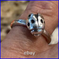 James Avery Sterling Silver Retired Lady Bug Ring Size 5