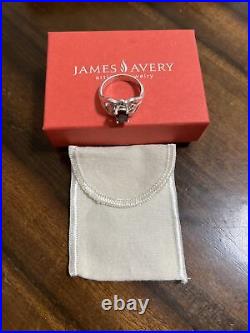 James Avery Sterling Silver Retired Oval Garnet Ring Size 8.5 Pouch And Box