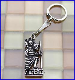 James Avery Sterling Silver Saint Christopher Key Ring, 42.7 Grams. RETIRED