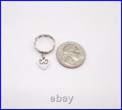 James Avery Sterling Silver Scroll Heart Dangle Charm Braided Ring Size 4.5 LLK4