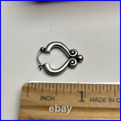 James Avery Sterling Silver Scroll Heart Earrings Retired