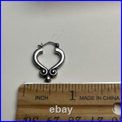 James Avery Sterling Silver Scroll Heart Earrings Retired