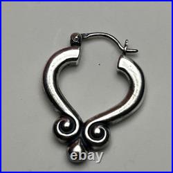 James Avery Sterling Silver Scroll Heart Earrings Retired