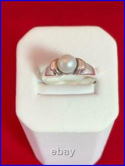 James Avery Sterling Silver Scroll Ring with Cultured Pearl Size 5.25