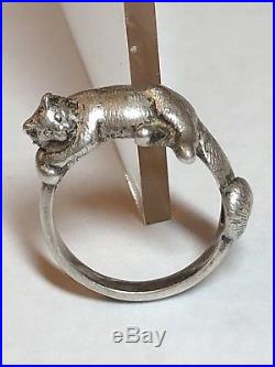 James Avery Sterling Silver Sleeping Cat Kitten Ring Retired Size 6