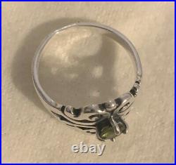 James Avery Sterling Silver Spanish Lace Green Peridot Stone Ring- Size 9.25