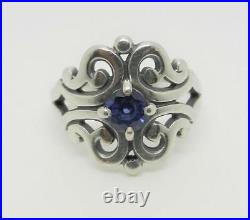 James Avery Sterling Silver Spanish Lace Ring With Sapphire Size 7 Lb-c1819