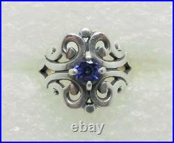 James Avery Sterling Silver Spanish Lace Ring With Sapphire Size 7 Lb-c1819