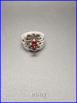 James Avery Sterling Silver Spanish Lace Ring withGarnet Box Not Included James Avery Sterling Silver Spanish Lace Ring withGarnet Box Not Included