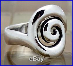 James Avery Sterling Silver Spiral Swirl Ring Size 7.5, 7.2 Grams RETIRED