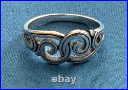 James Avery Sterling Silver Swirl Scroll Ring Size 9