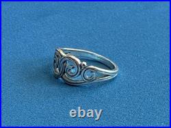 James Avery Sterling Silver Swirl Scroll Ring Size 9