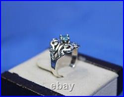 James Avery Sterling Silver Synthetic Aquamarine Spanish Lace Ring Size 6.5