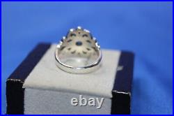 James Avery Sterling Silver Synthetic Aquamarine Spanish Lace Ring Size 6.5