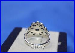 James Avery Sterling Silver Synthetic Aquamarine Spanish Lace Ring Size 6.5