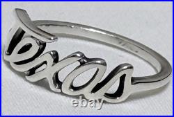 James Avery Sterling Silver Texas Script Retired State Ring Size 9-1/4