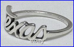 James Avery Sterling Silver Texas Script Retired State Ring Size 9-1/4