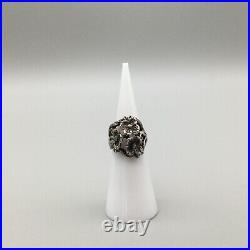 James Avery Sterling Silver Triple Flower Dogwood Floral Dome Ring Retired Sz 3