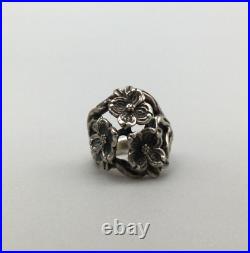 James Avery Sterling Silver Triple Flower Dogwood Floral Dome Ring Retired Sz 3