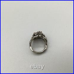 James Avery Sterling Silver Triple Flower Dogwood Floral Dome Ring Retired Sz 3