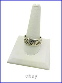 James Avery Sterling Silver Weave Notch Pattern 9mm Band Ring Size 11 3/4 James Avery Sterling Silver Weave Notch Pattern 9mm Band Ring Size 11 3/4