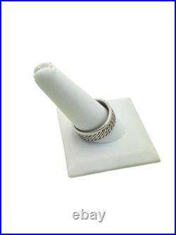 James Avery Sterling Silver Weave Notch Pattern 9mm Band Ring Size 11 3/4 James Avery Sterling Silver Weave Notch Pattern 9mm Band Ring Size 11 3/4
