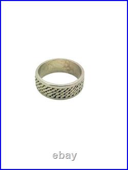 James Avery Sterling Silver Weave Notch Pattern 9mm Band Ring Size 11 3/4 James Avery Sterling Silver Weave Notch Pattern 9mm Band Ring Size 11 3/4