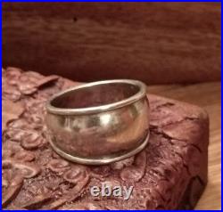 James Avery Sterling Silver Wide Cigar Band Ring Retired Vintage Size 9 925 10g