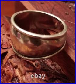 James Avery Sterling Silver Wide Cigar Band Ring Retired Vintage Size 9 925 10g
