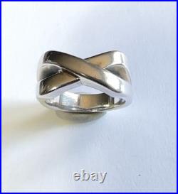 James Avery Sterling Silver X Cross Over Band Ring Retired Sz 9.5