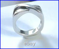 James Avery Sterling Silver X Cross Over Band Ring Retired Sz 9.5