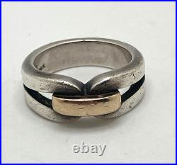 James Avery Sterling Silver and 14K Gold Accent Ring US size 5.5