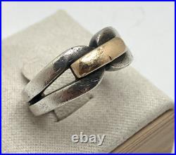 James Avery Sterling Silver and 14K Gold Accent Ring US size 5.5