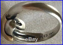 James Avery Sterling Silver and 14K Gold Ring