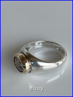 James Avery Sterling Silver with 14k gold Oval White Sapphire Size 11.25