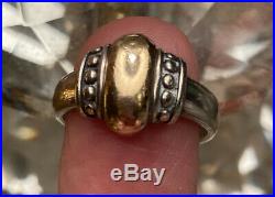 James Avery Sterling silver and 14k gold dome ring size 7