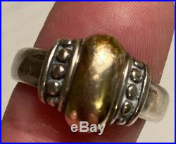 James Avery Sterling silver and 14k gold dome ring size 7