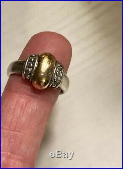 James Avery Sterling silver and 14k gold dome ring size 7