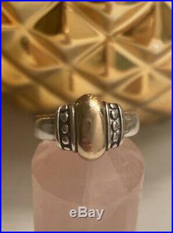 James Avery Sterling silver and 14k gold dome ring size 7