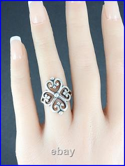 James Avery Swirls Scrolls Adorned Heart Ring 925 Sterling Silver Size 8 Jewelry