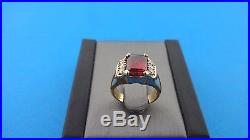 James Avery Syn Ruby with Diamond Accents Ring 18k Yellow Gold Sz 3 RARE