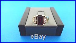 James Avery Syn Ruby with Diamond Accents Ring 18k Yellow Gold Sz 3 RARE