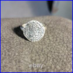 James Avery Sz 9 Sterling Silver PIECES OF EIGHT COIN RING Retired, Metal 925