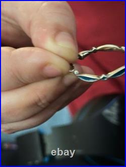 James Avery Teal Enamel Cordoba HOOPS Earrings with matching ring size 5