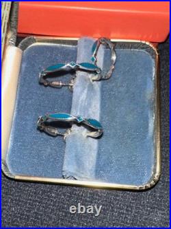 James Avery Teal Enamel Cordoba HOOPS Earrings with matching ring size 5