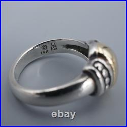 James Avery Thatch Ring Band Sterling Silver 14k Gold Dome Size 7 Retired RS3824