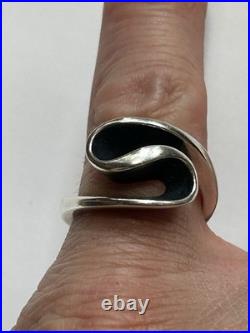 James Avery Thick Swirl Ribbon Ring Sz 8.5 Sterling Silver 925 Rare Retired