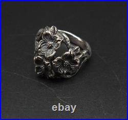 James Avery Triple Dogwood Flower Blossom Ring 925 Sterling Silver Size 6.5 Used