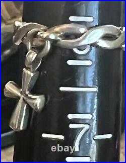 James Avery Twist Dangle St Teresa Cross Charm Sterling Silver Ring Size 5.75